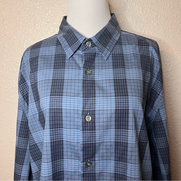John Varvatos Men’s Plaid Long Sleeve Collar Button Down - Picture 2 of 5